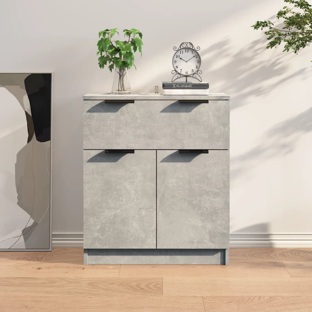 Dressoir 60X30X70 Cm Bewerkt Hout Betongrijs