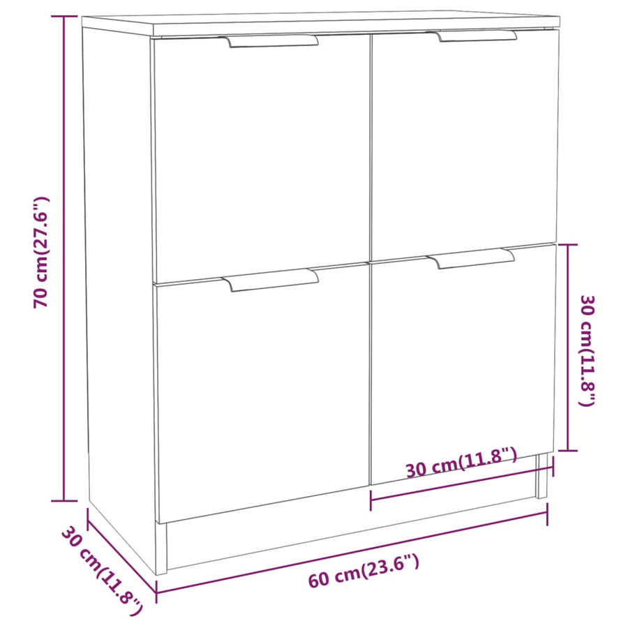 Dressoir 60X30X70 Cm Bewerkt Hout Betongrijs