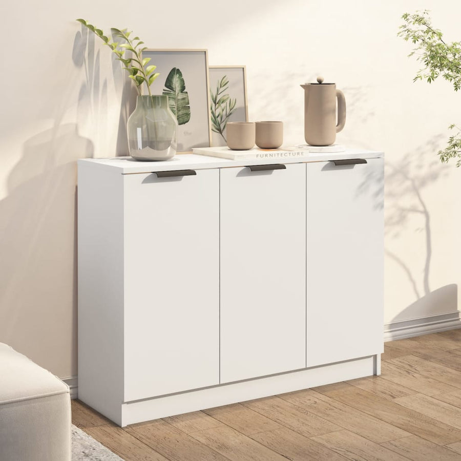 Dressoir 90,5X30X70 Cm Bewerkt Hout Wit