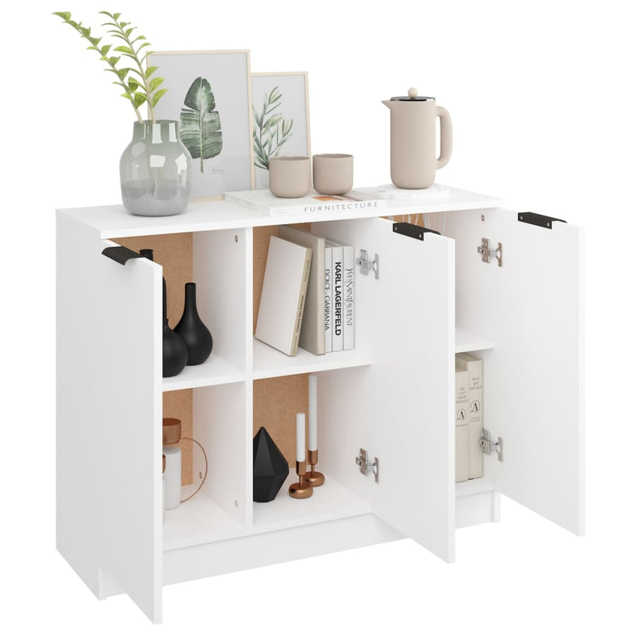 Dressoir 90,5X30X70 Cm Bewerkt Hout Wit