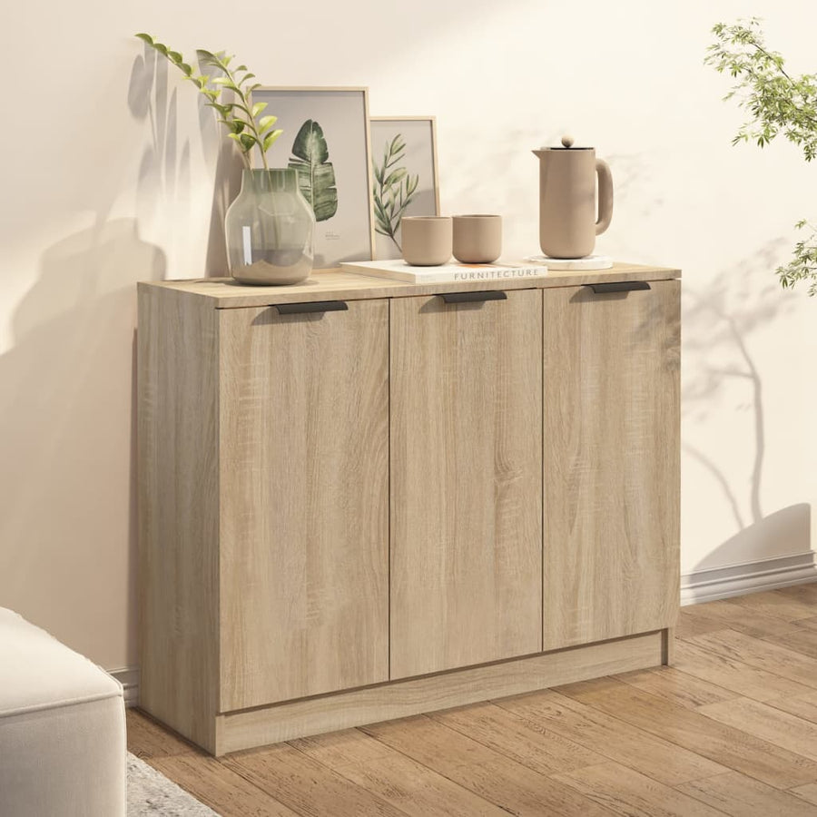 Dressoir 90,5X30X70 Cm Bewerkt Hout Kleurig Sonoma eiken
