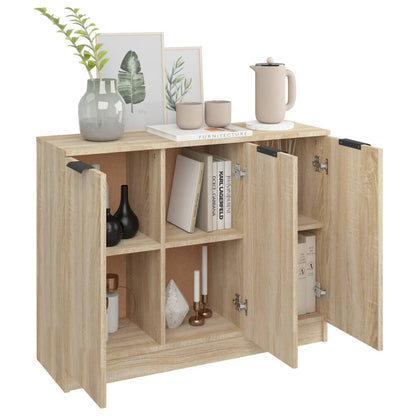 Dressoir 90,5X30X70 Cm Bewerkt Hout Kleurig Sonoma eiken