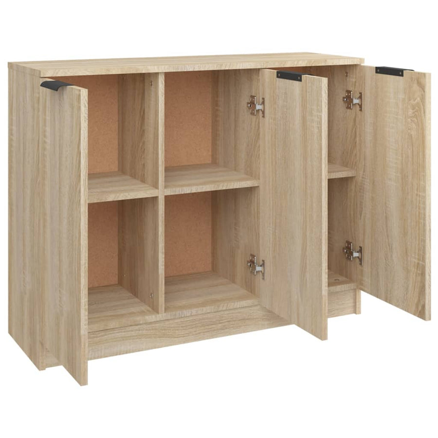 Dressoir 90,5X30X70 Cm Bewerkt Hout Kleurig Sonoma eiken