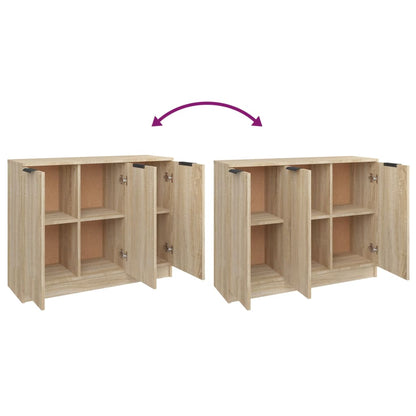 Dressoir 90,5X30X70 Cm Bewerkt Hout Kleurig Sonoma eiken