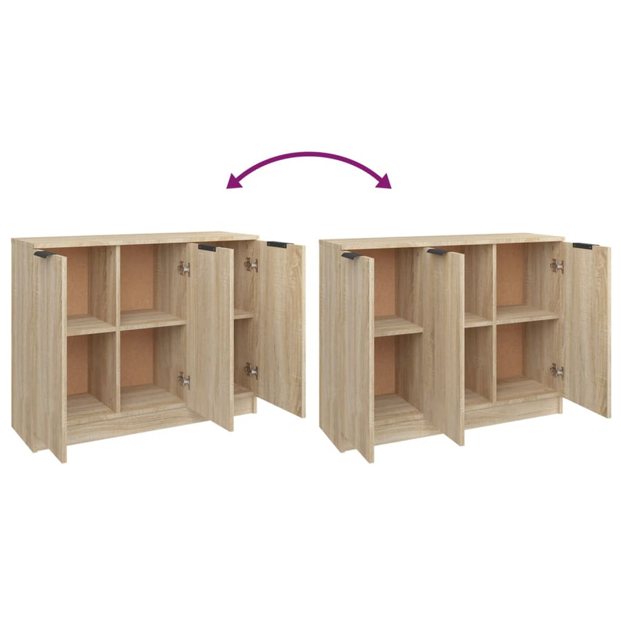 Dressoir 90,5X30X70 Cm Bewerkt Hout Kleurig Sonoma eiken