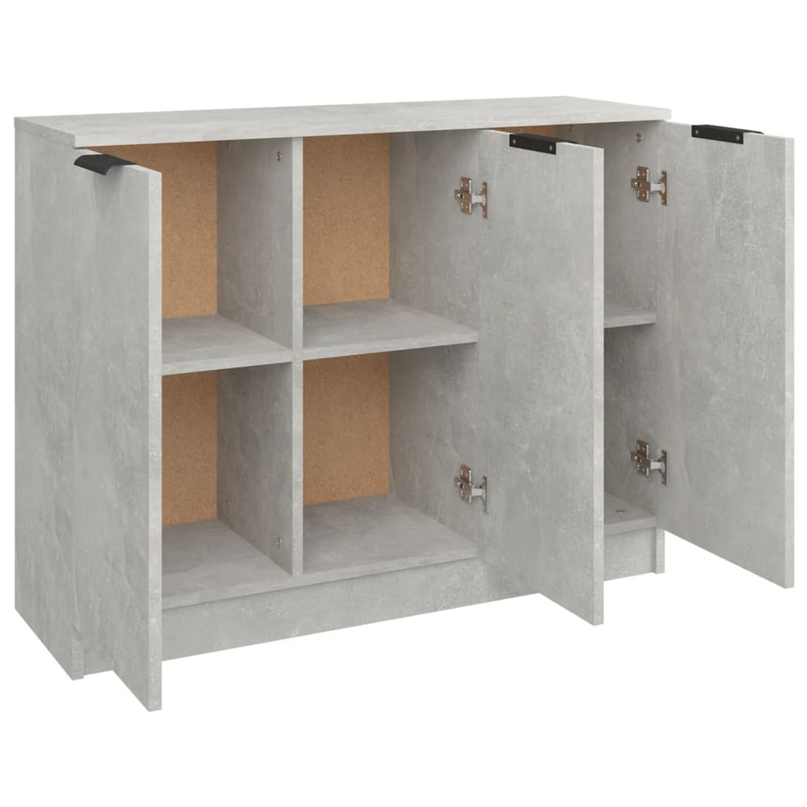 Dressoir 90,5X30X70 Cm Bewerkt Hout Betongrijs