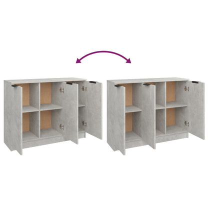 Dressoir 90,5X30X70 Cm Bewerkt Hout Betongrijs