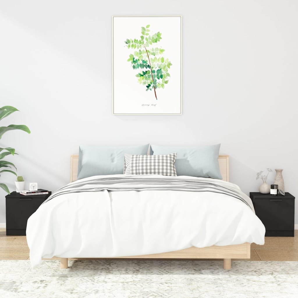 Nachtkastjes 2 st 40x39x40 cm zwart