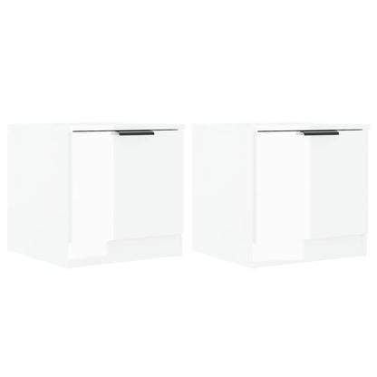 Nachtkastjes 2 st 40x39x40 cm hoogglans wit
