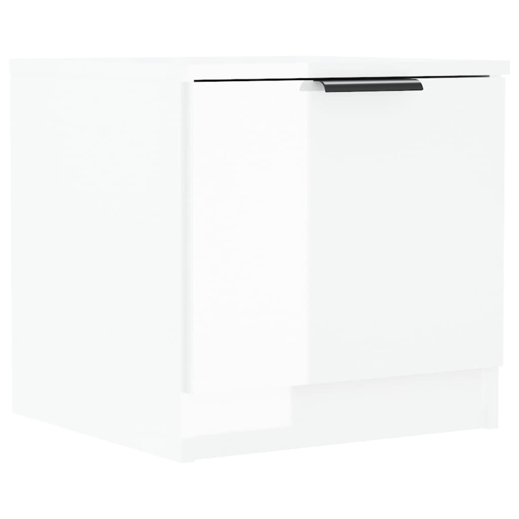 Nachtkastjes 2 st 40x39x40 cm hoogglans wit