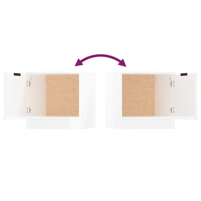 Nachtkastjes 2 st 40x39x40 cm hoogglans wit