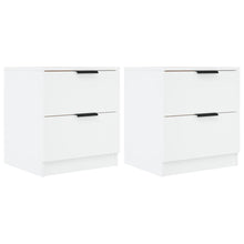 Nachtkastjes 2 St Bewerkt Hout Wit