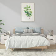Bedside tables 2 pc carved wood white