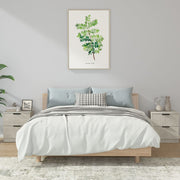 Bedside tables 2 pcs carved wood concrete grey