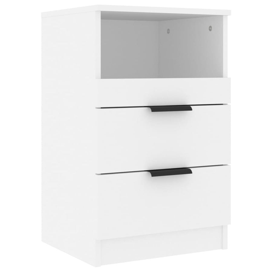 Nachtkastje bewerkt hout wit 1 Wit