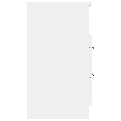 Nachtkastje bewerkt hout wit 1 Wit