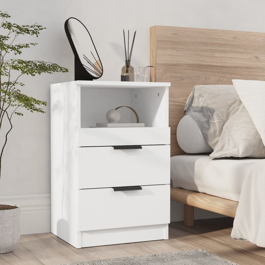 Nachtkastjes Bewerkt Hout 2 Wit