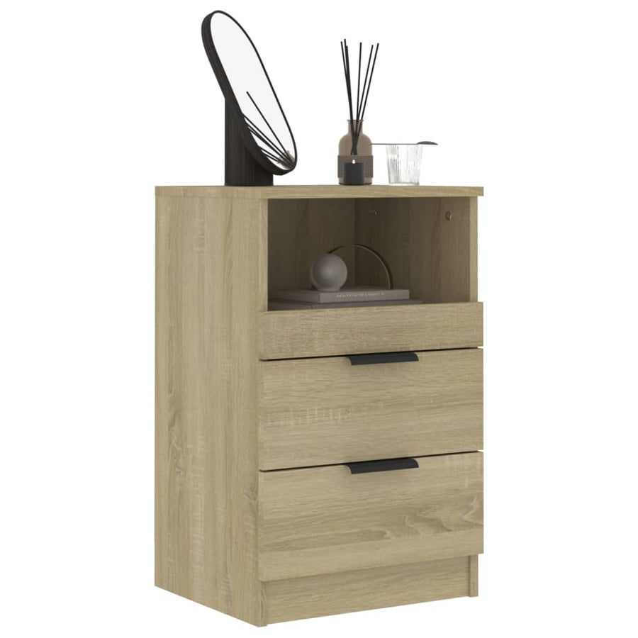 Nachtkastje bewerkt hout sonoma eikenkleurig 1 Sonoma eiken