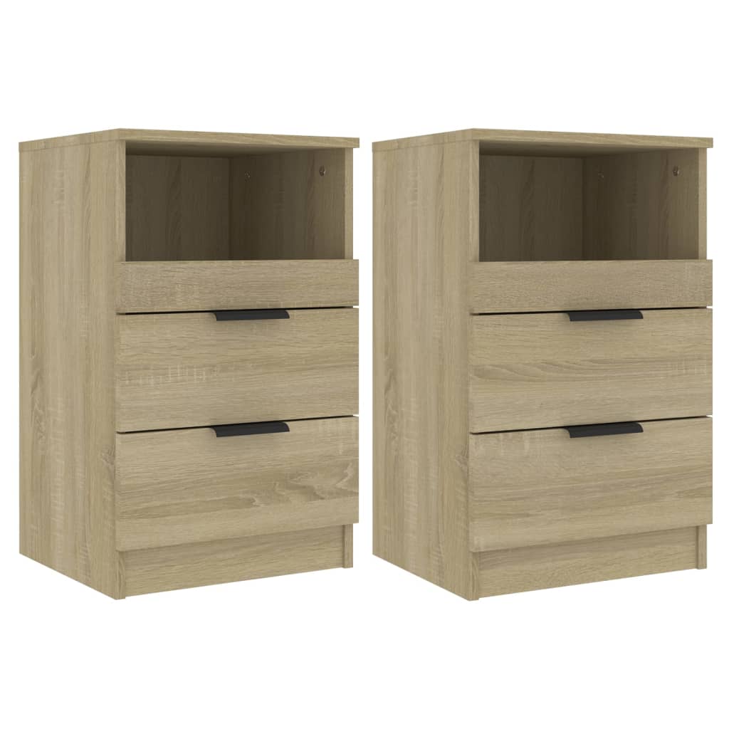 Nachtkastjes 2 st bewerkt hout sonoma eikenkleurig 2 Sonoma eiken