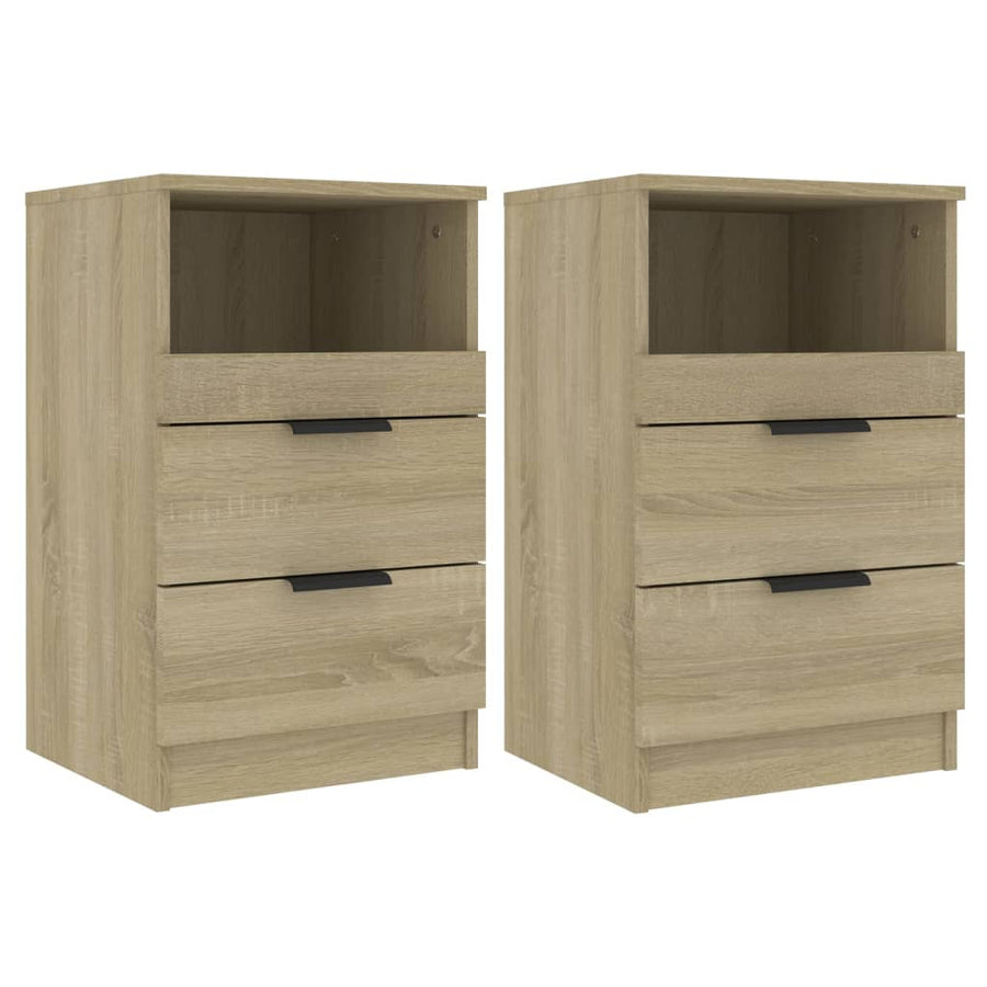 Nachtkastjes 2 st bewerkt hout sonoma eikenkleurig 2 Sonoma eiken