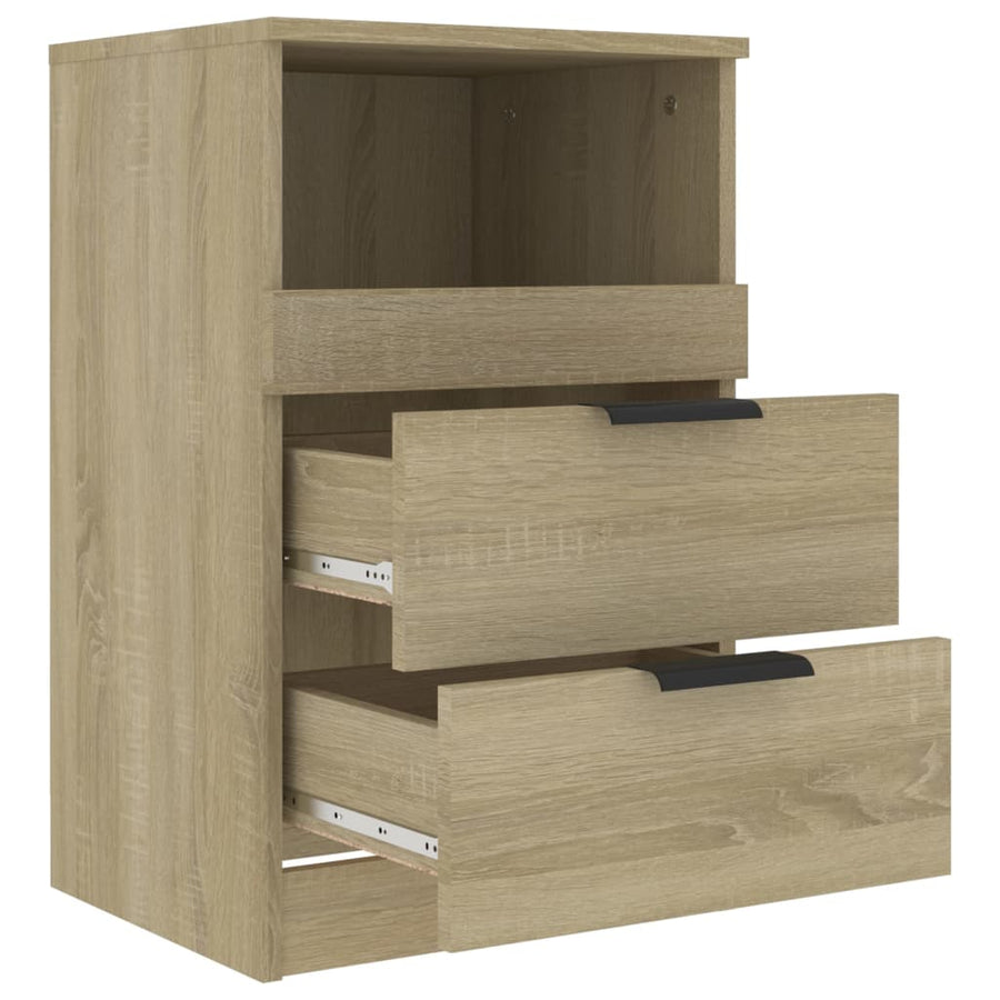 Nachtkastjes 2 st bewerkt hout sonoma eikenkleurig 2 Sonoma eiken