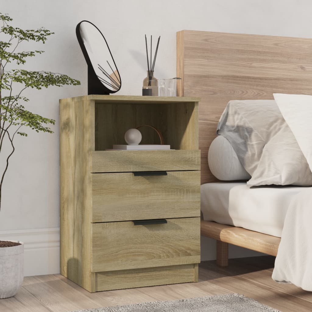 Nachtkastjes 2 st bewerkt hout sonoma eikenkleurig 2 Sonoma eiken