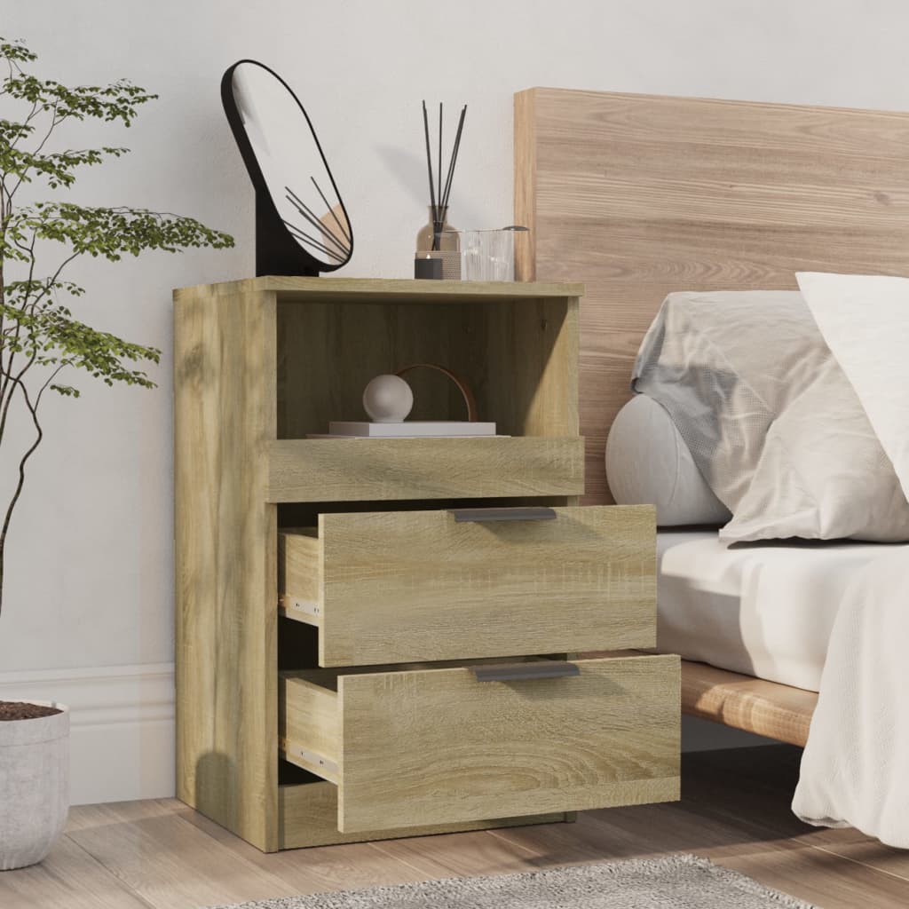 Nachtkastjes 2 st bewerkt hout sonoma eikenkleurig 2 Sonoma eiken