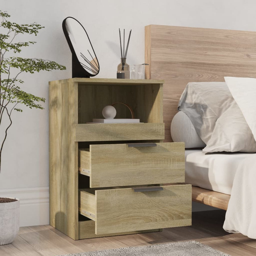 Nachtkastjes 2 st bewerkt hout sonoma eikenkleurig 2 Sonoma eiken