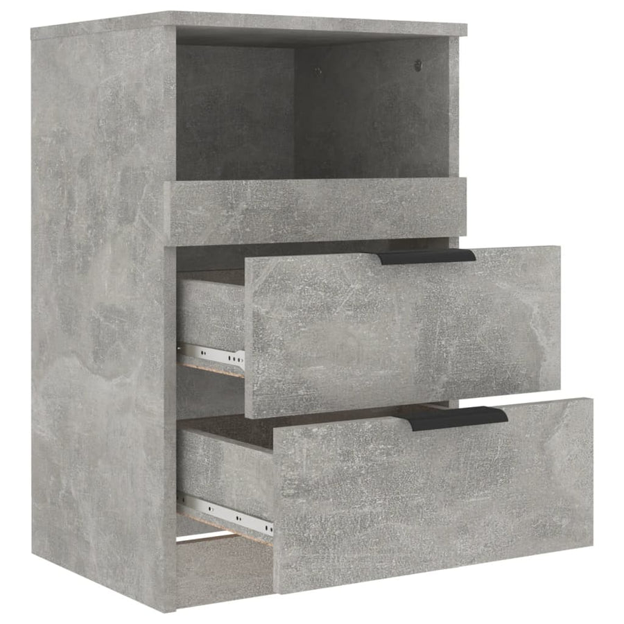 Nachtkastje bewerkt hout betongrijs 1 Betongrijs