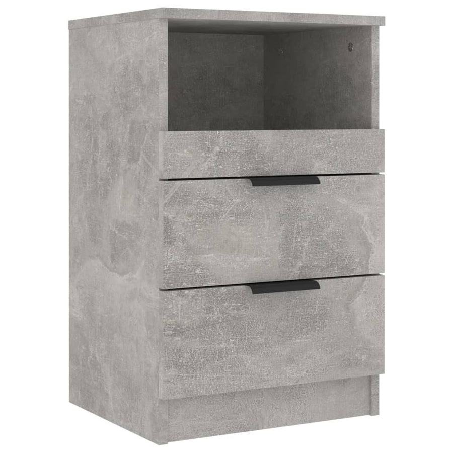 Nachtkastjes 2 st bewerkt hout betongrijs 2 Betongrijs