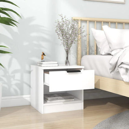Nachtkastjes 2 St Bewerkt Hout Wit