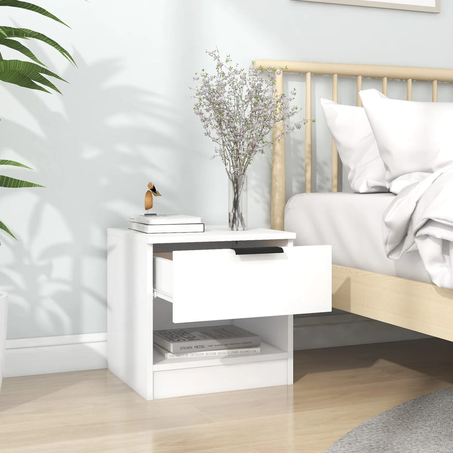 Nachtkastjes 2 St Bewerkt Hout Wit