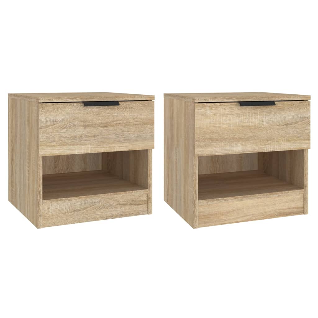 Nachtkastjes Bewerkt Hout Kleurig 2 Sonoma eiken