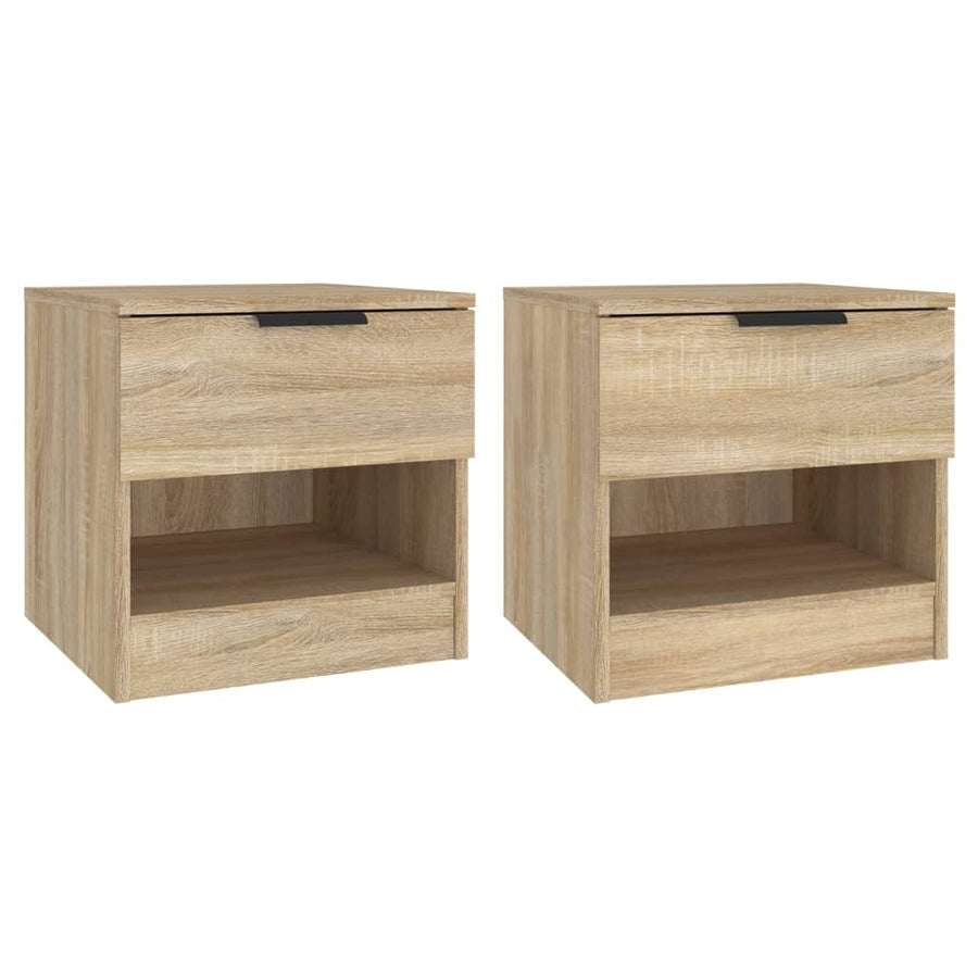 Nachtkastjes Bewerkt Hout Kleurig 2 Sonoma eiken