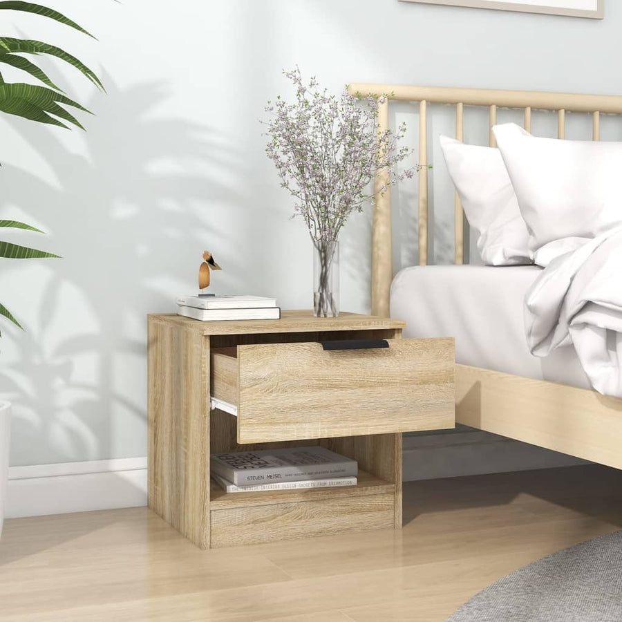 Nachtkastjes Bewerkt Hout Kleurig 2 Sonoma eiken