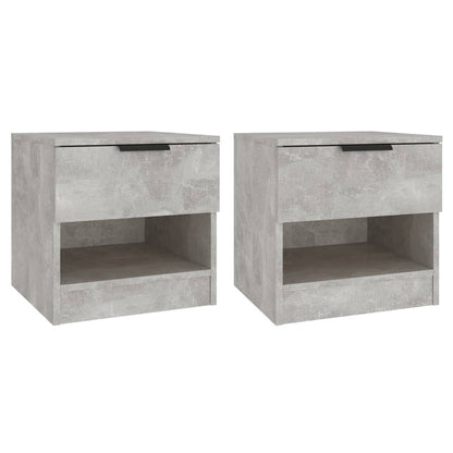 Nachtkastjes 2 st bewerkt hout betongrijs