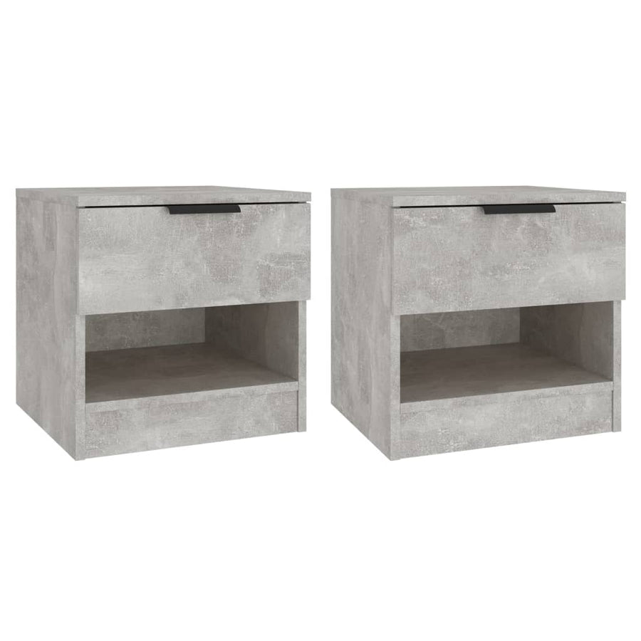 Nachtkastjes 2 st bewerkt hout betongrijs