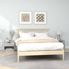 Bedside tables 2 pcs carved wood concrete grey
