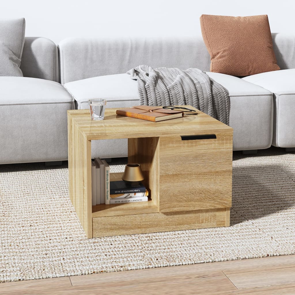 Salontafel 50X50X36 Cm Bewerkt Hout Kleurig Sonoma eiken