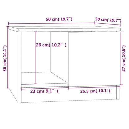 Salontafel 50X50X36 Cm Bewerkt Hout Betongrijs
