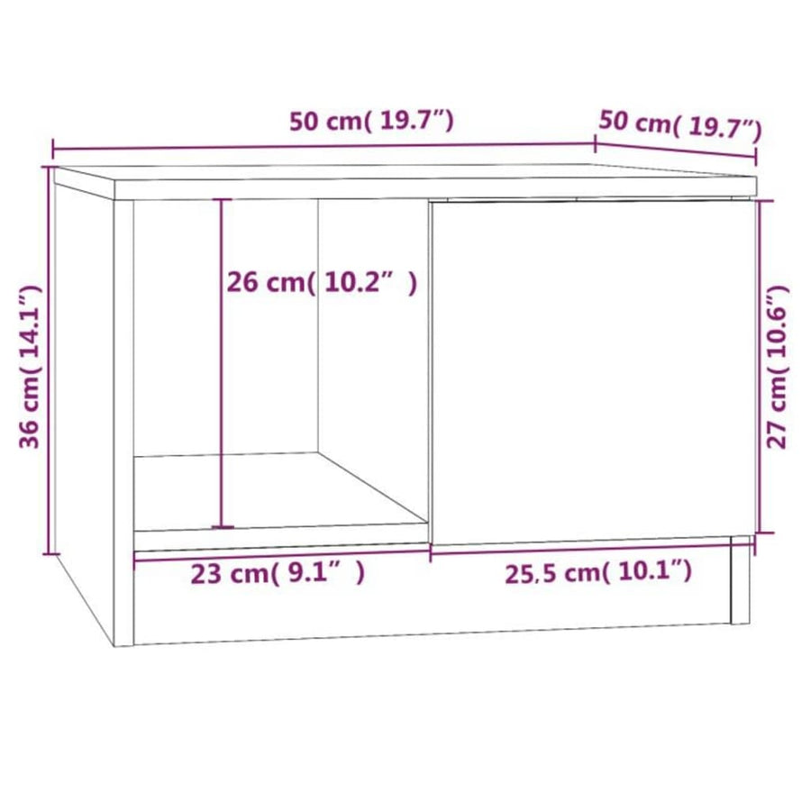 Salontafel 50X50X36 Cm Bewerkt Hout Betongrijs