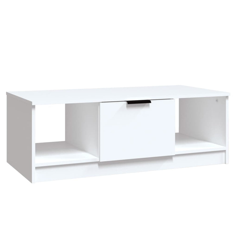 Salontafel 102X50X36 Cm Bewerkt Hout Wit