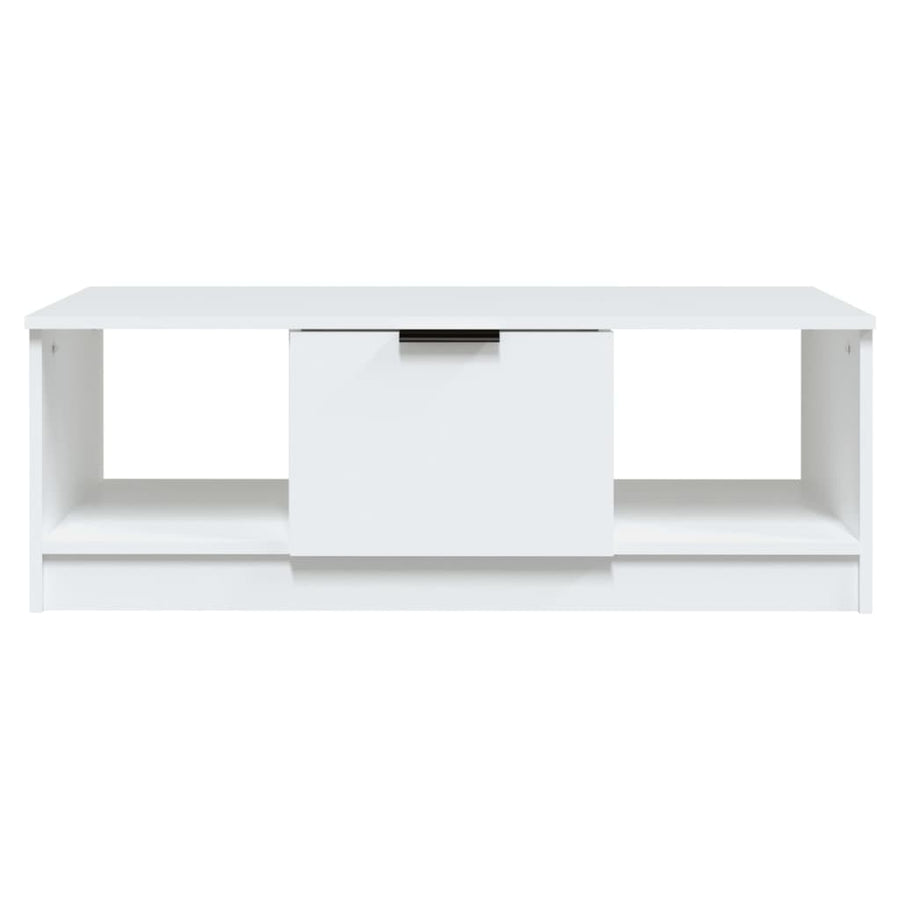 Salontafel 102X50X36 Cm Bewerkt Hout Wit