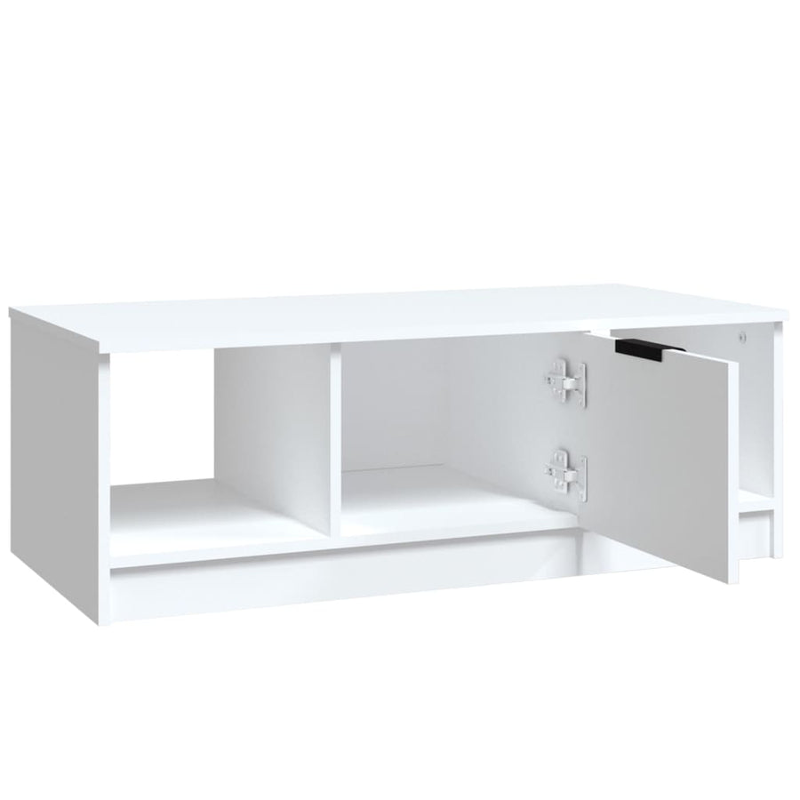 Salontafel 102X50X36 Cm Bewerkt Hout Wit