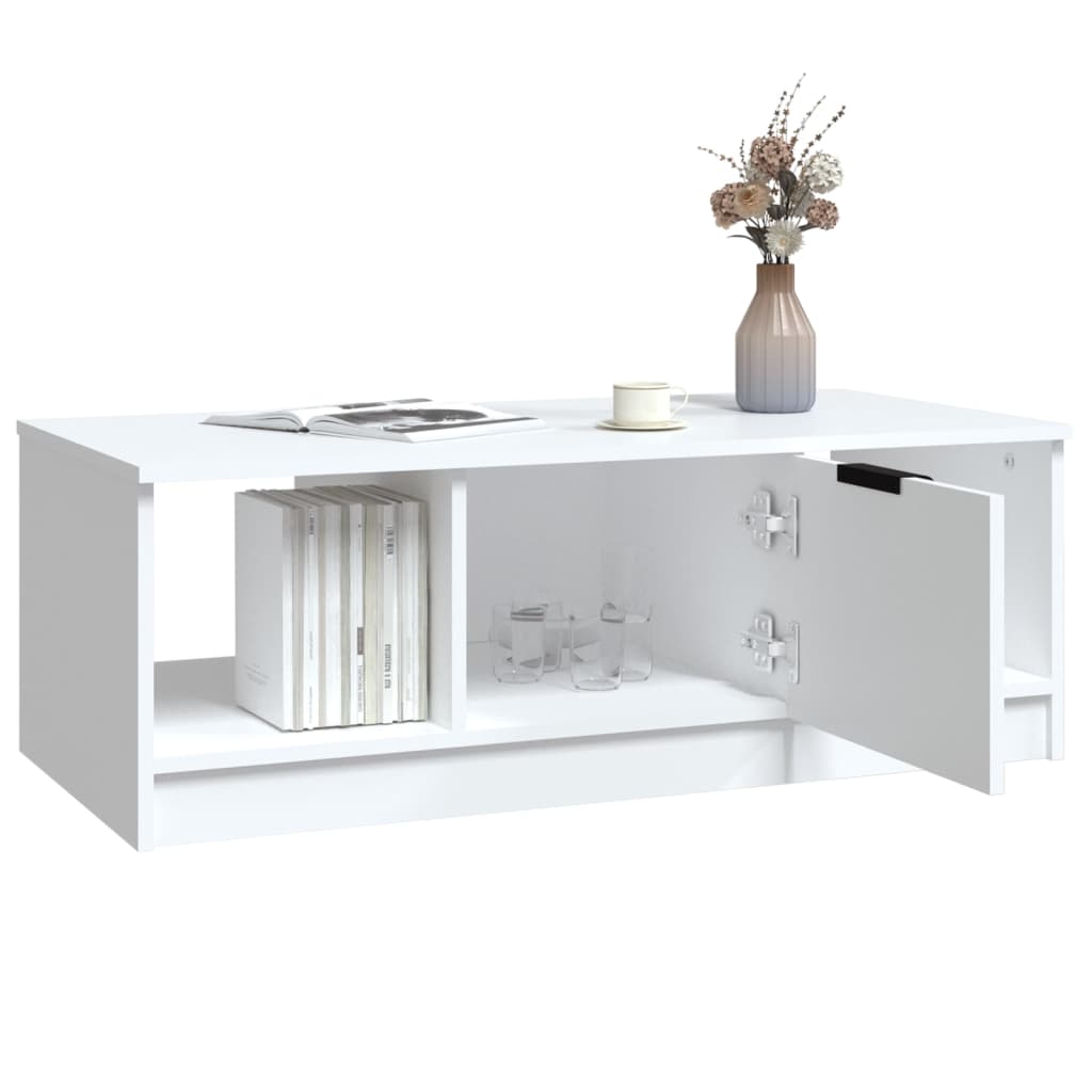 Salontafel 102X50X36 Cm Bewerkt Hout Wit