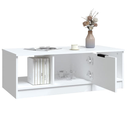 Salontafel 102X50X36 Cm Bewerkt Hout Wit