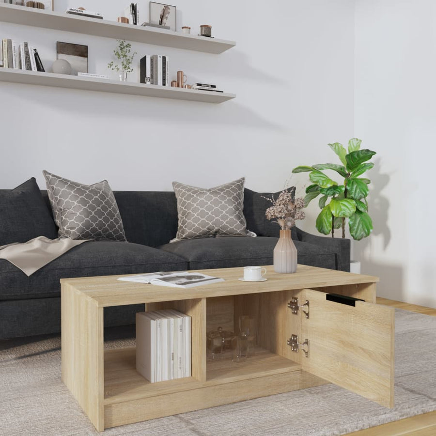 Salontafel 02X50X36 Cm Bewerkt Hout Kleurig Sonoma eiken
