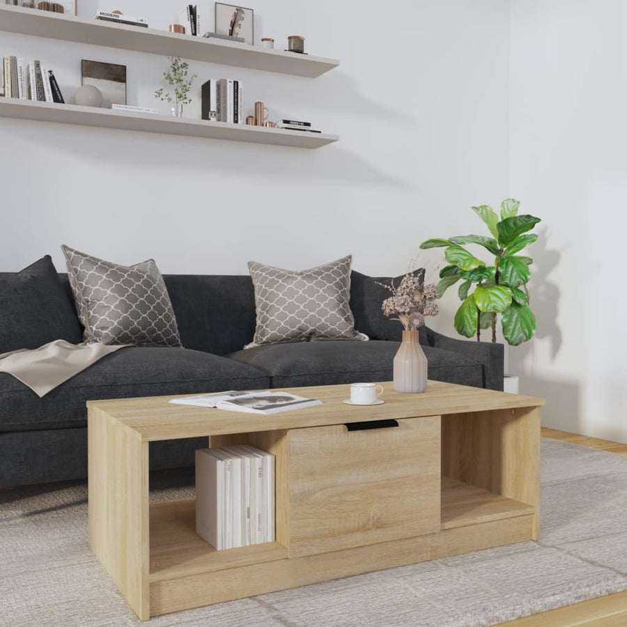 Salontafel 02X50X36 Cm Bewerkt Hout Kleurig Sonoma eiken