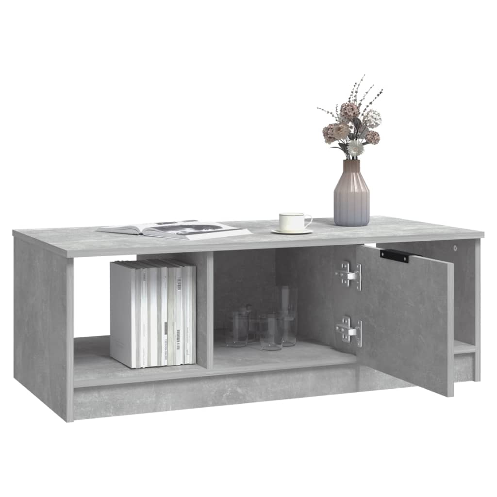 Salontafel 102X50X36 Cm Bewerkt Hout Betongrijs