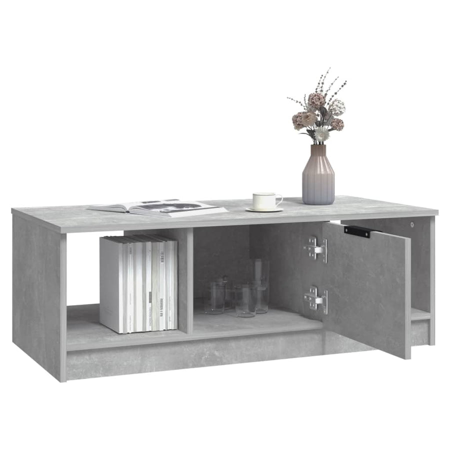 Salontafel 102X50X36 Cm Bewerkt Hout Betongrijs